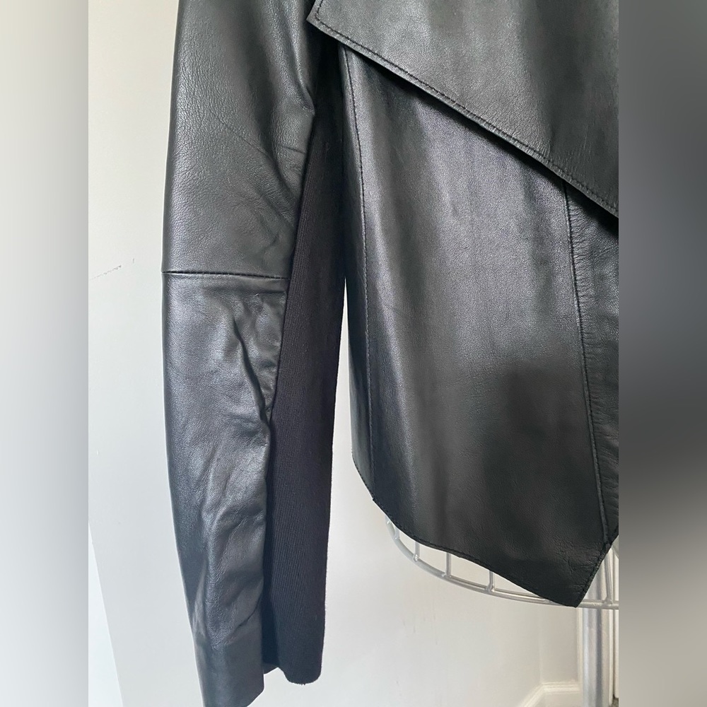 NWOT Mesop cropped black leather jacket - Picture 5 of 8
